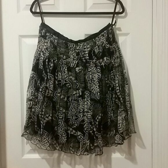 𝅺wd NY SILK REPEAT PLEAT FLOWY LINED SKIRT - Picture 2 of 4